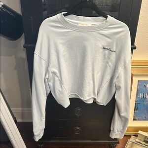 Favorite Daughter Light Blue Cropped Sweatshirt